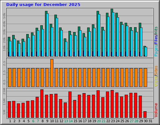 Daily usage for December 2025